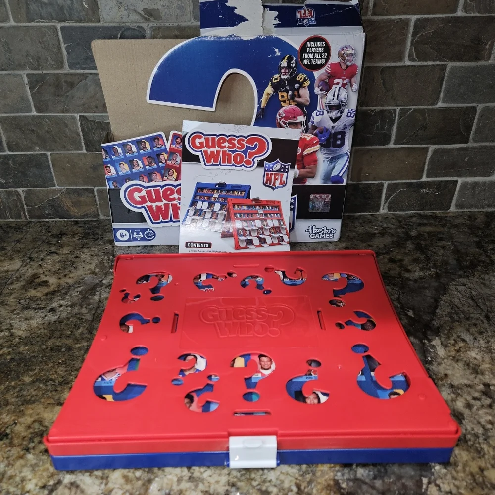 Hasbro Guess Who? NFL Edition Red and Blue Travis Kelce 32 Teams Represented